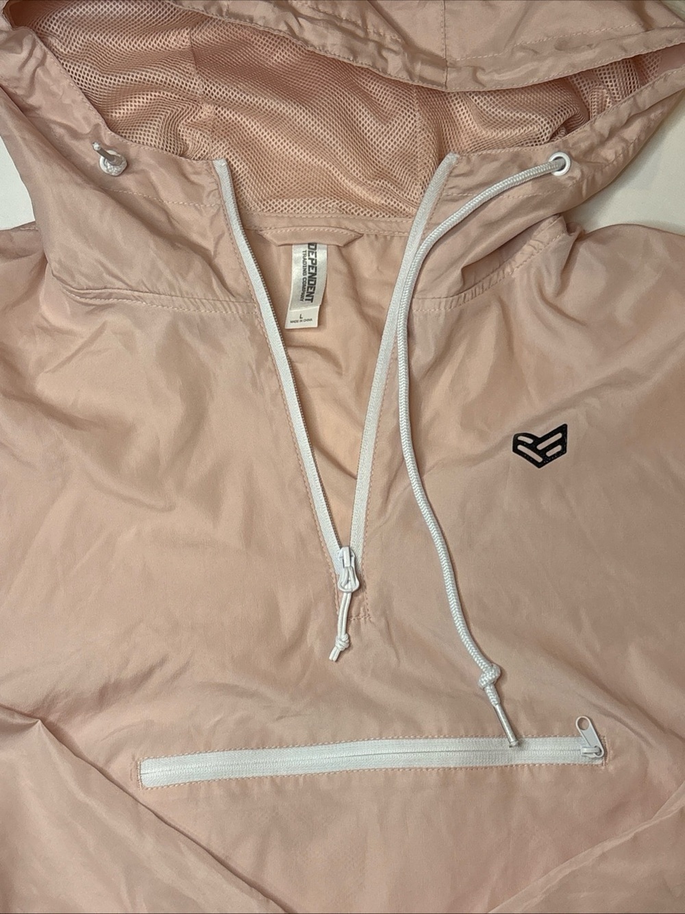 Light Pink Hooded Utility Anorak Jacket by Rewind